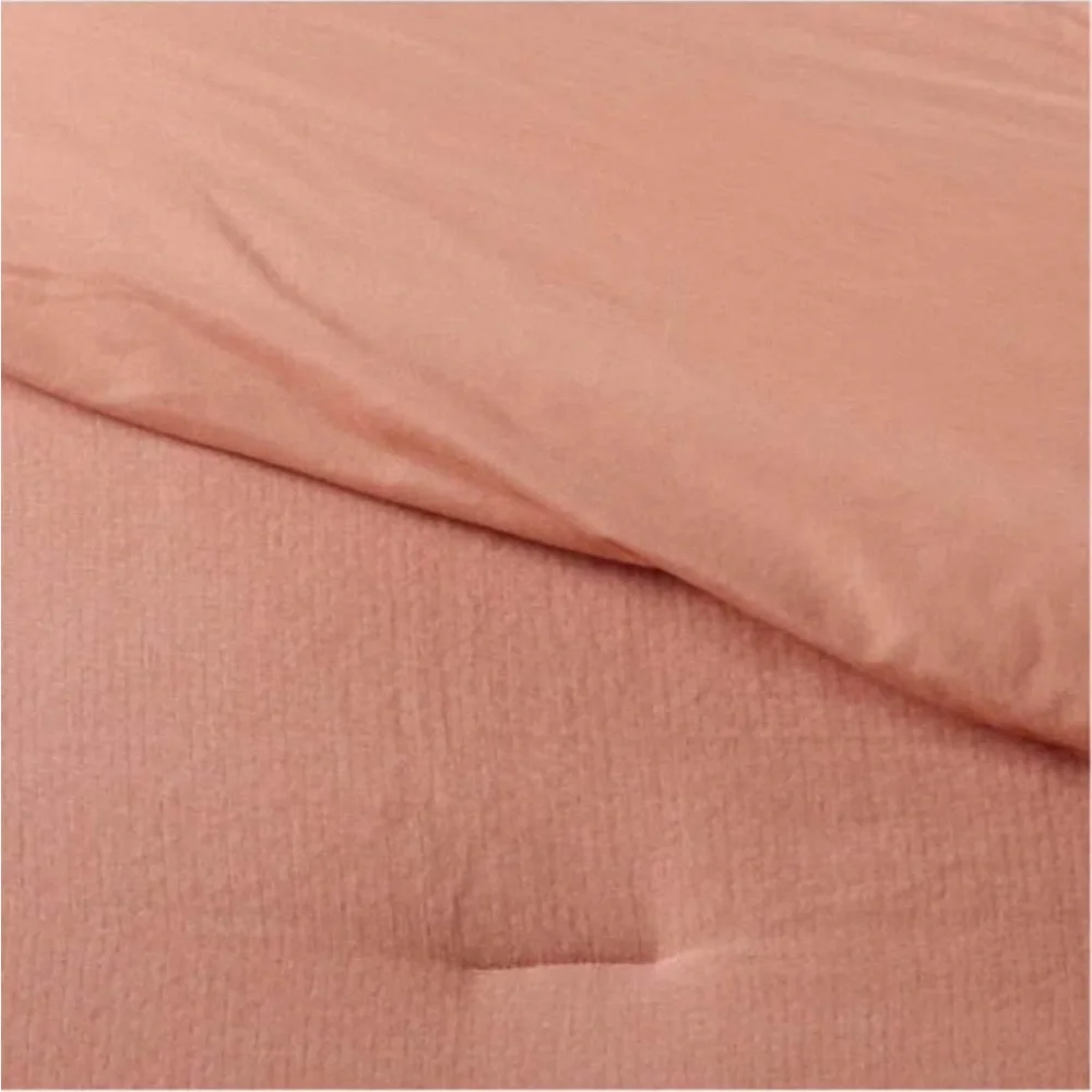 Threshold King Tassel Border Comforter Set, Terracotta/ White